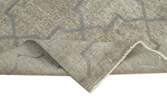 Geometric Carpet Gri Geometrik Pamuk Yün El Dokuma Halısı 93x187 Agacan