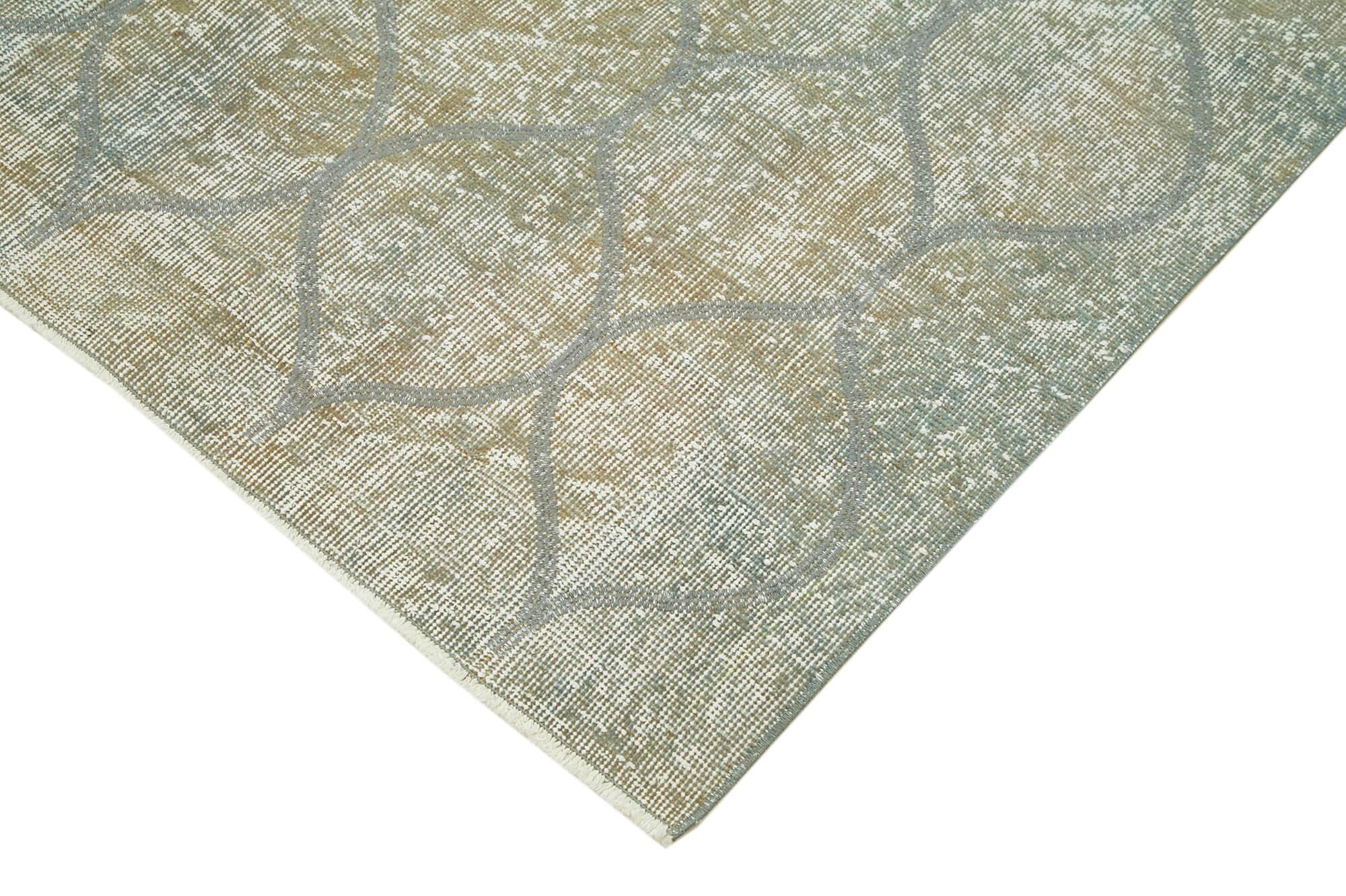 Geometric Carpet Mavi Geometrik Pamuk Yün El Dokuma Halısı 155x236 Agacan