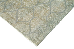 Geometric Carpet Mavi Geometrik Pamuk Yün El Dokuma Halısı 155x236 Agacan