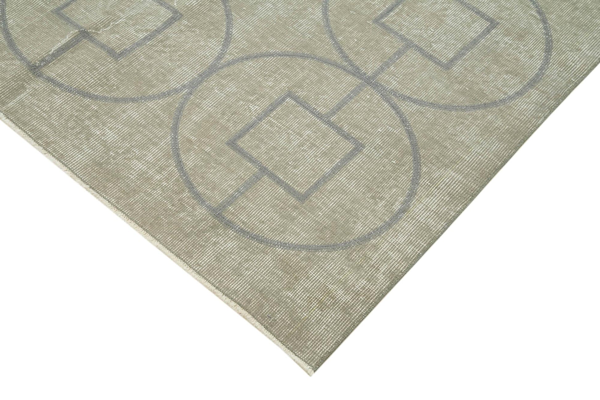 Geometric Carpet Gri Geometrik Pamuk Yün El Dokuma Halısı 143x216 Agacan