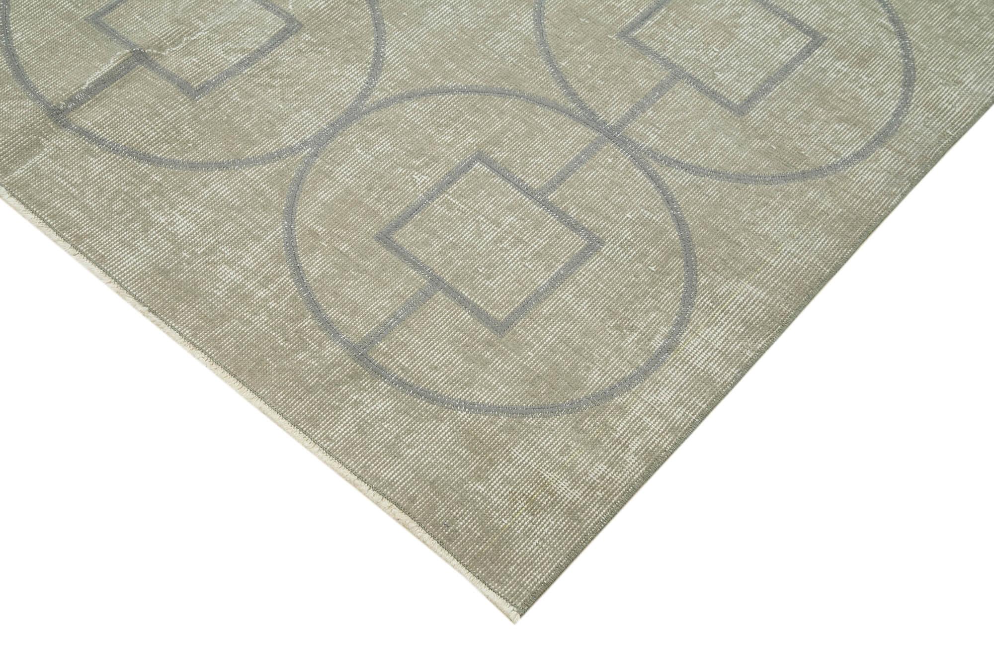 Geometric Carpet Gri Geometrik Pamuk Yün El Dokuma Halısı 143x216 Agacan