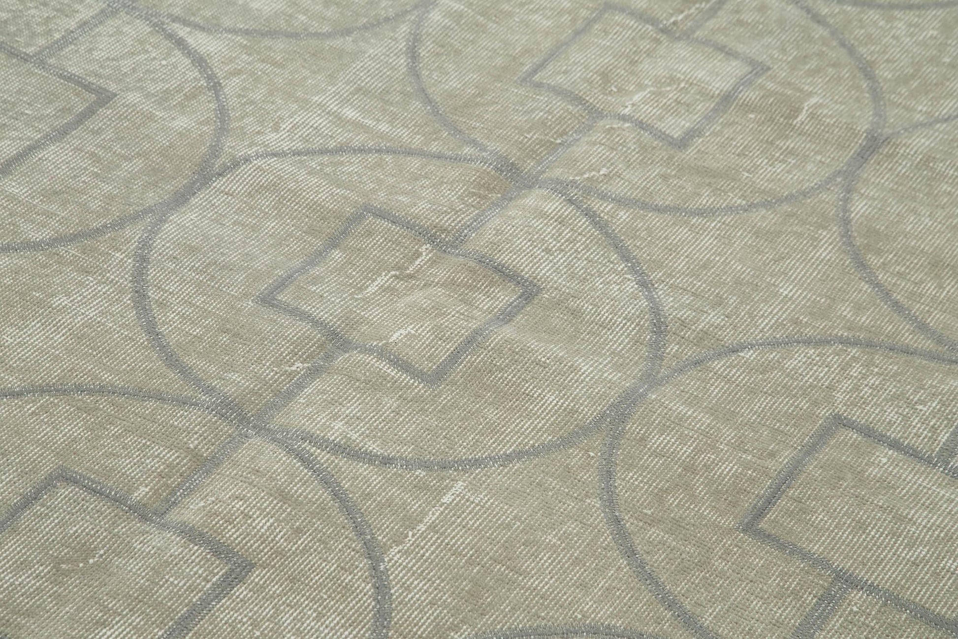 Geometric Carpet Gri Geometrik Pamuk Yün El Dokuma Halısı 143x216 Agacan