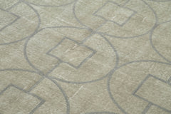 Geometric Carpet Gri Geometrik Pamuk Yün El Dokuma Halısı 143x216 Agacan