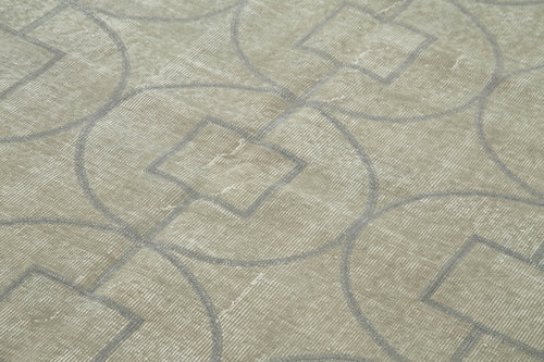 Geometric Carpet Gri Geometrik Pamuk Yün El Dokuma Halısı 143x216 Agacan