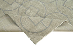 Geometric Carpet Gri Geometrik Pamuk Yün El Dokuma Halısı 143x216 Agacan