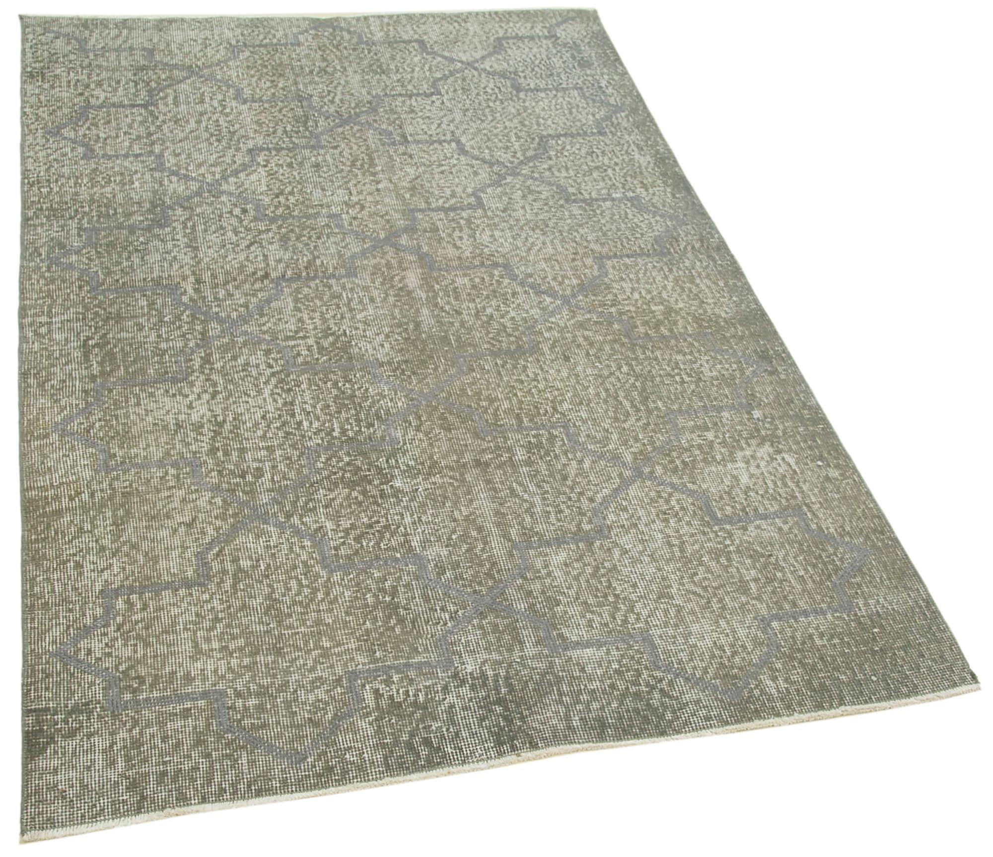 Geometric Carpet Gri Geometrik Pamuk Yün El Dokuma Halısı 112x186 Agacan