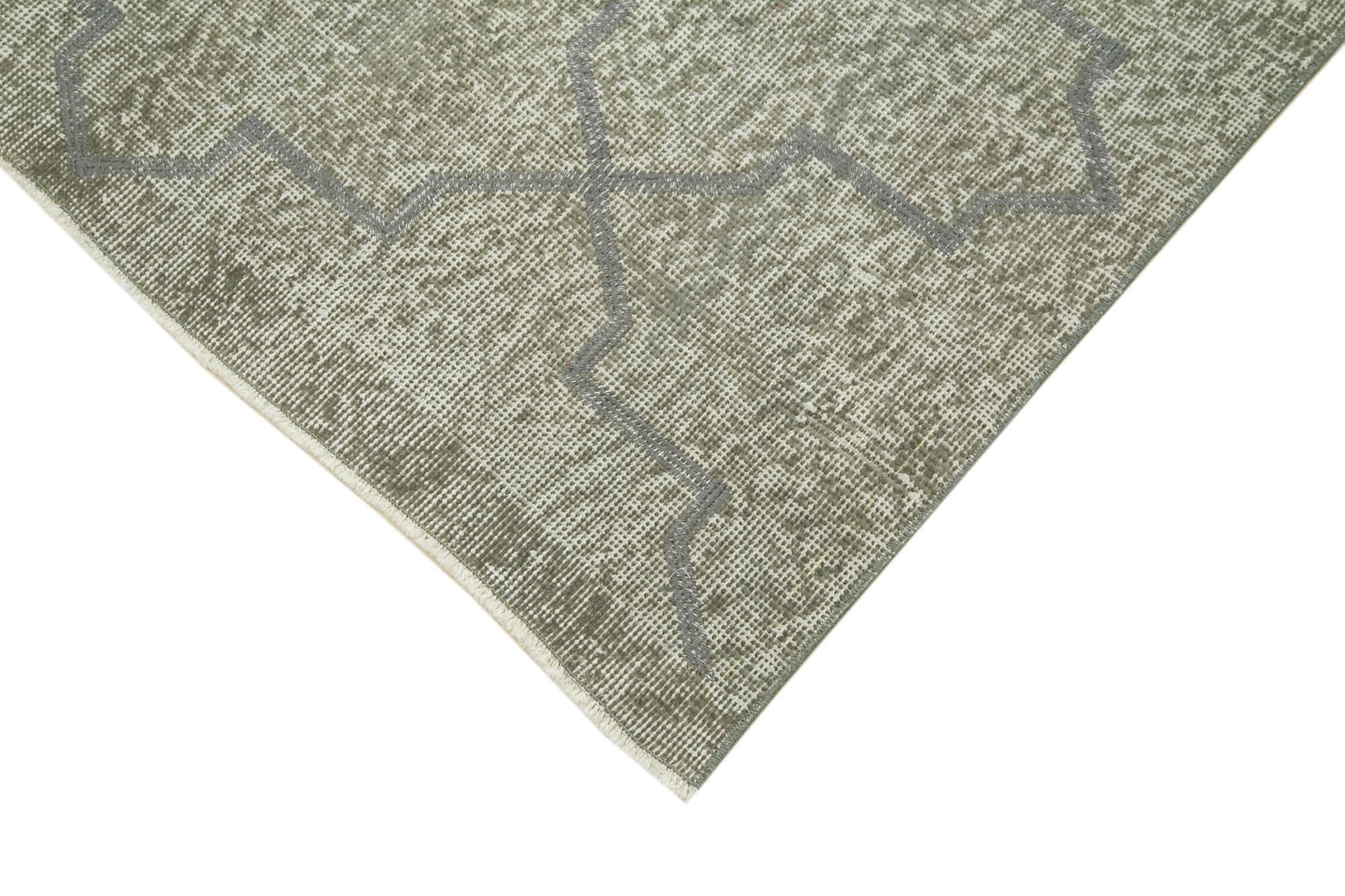 Geometric Carpet Gri Geometrik Pamuk Yün El Dokuma Halısı 112x186 Agacan