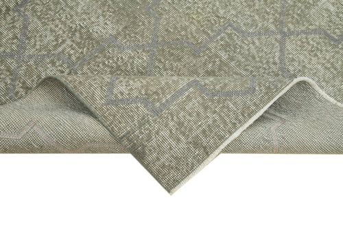 Geometric Carpet Gri Geometrik Pamuk Yün El Dokuma Halısı 112x186 Agacan