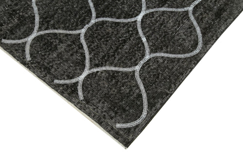 Geometric Carpet Siyah Geometrik Pamuk Yün El Dokuma Halısı 162x268 Agacan