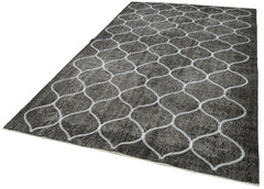 Geometric Carpet Siyah Geometrik Pamuk Yün El Dokuma Halısı 182x282 Agacan