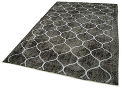 Geometric Carpet Siyah Geometrik Pamuk Yün El Dokuma Halısı 174x263 Agacan