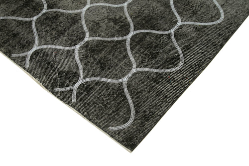 Geometric Carpet Siyah Geometrik Pamuk Yün El Dokuma Halısı 174x263 Agacan