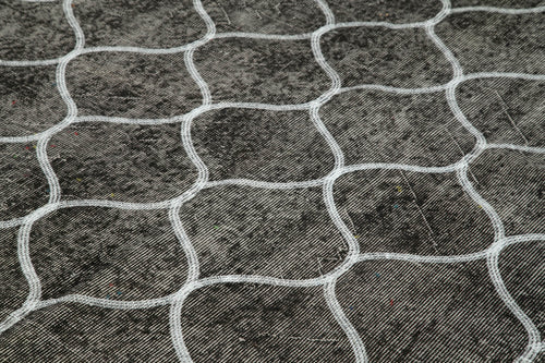 Geometric Carpet Siyah Geometrik Pamuk Yün El Dokuma Halısı 174x263 Agacan