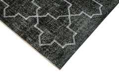 Geometric Carpet Siyah Geometrik Pamuk Yün El Dokuma Halısı 141x230 Agacan
