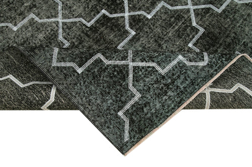Geometric Carpet Siyah Geometrik Pamuk Yün El Dokuma Halısı 141x230 Agacan
