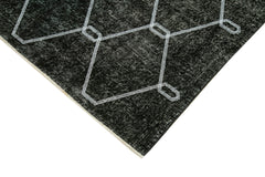 Geometric Carpet Siyah Geometrik Pamuk Yün El Dokuma Halısı 143x211 Agacan