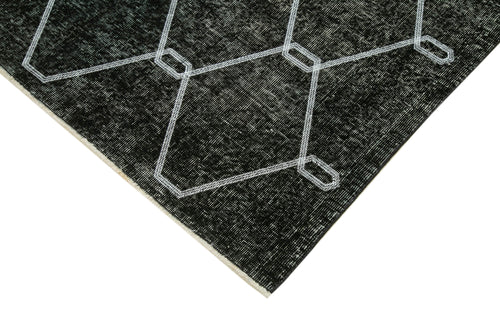 Geometric Carpet Siyah Geometrik Pamuk Yün El Dokuma Halısı 143x211 Agacan