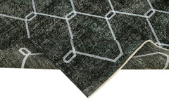 Geometric Carpet Siyah Geometrik Pamuk Yün El Dokuma Halısı 143x211 Agacan