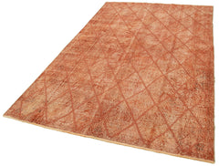 Geometric Carpet Turuncu Geometrik Pamuk Yün El Dokuma Halısı 160x264 Agacan