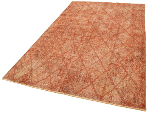 Geometric Carpet Turuncu Geometrik Pamuk Yün El Dokuma Halısı 160x264 Agacan
