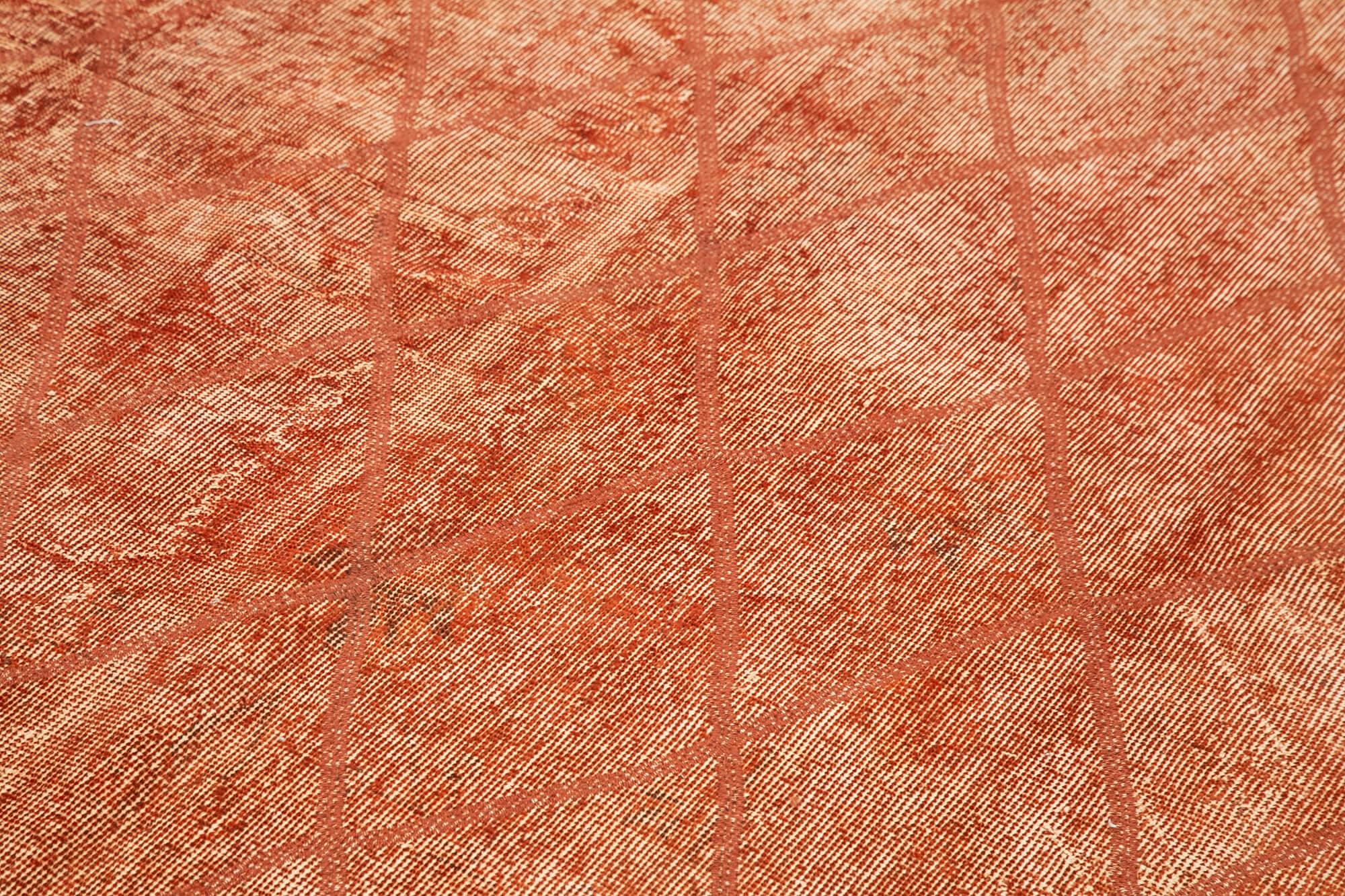 Geometric Carpet Turuncu Geometrik Pamuk Yün El Dokuma Halısı 160x264 Agacan