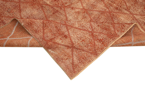 Geometric Carpet Turuncu Geometrik Pamuk Yün El Dokuma Halısı 160x264 Agacan