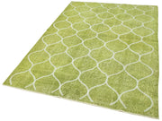 Geometric Carpet Yeşil Geometrik Pamuk Yün El Dokuma Halısı 150x227 Agacan