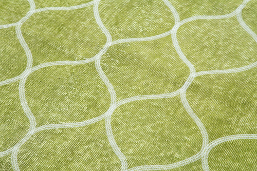 Geometric Carpet Yeşil Geometrik Pamuk Yün El Dokuma Halısı 150x227 Agacan