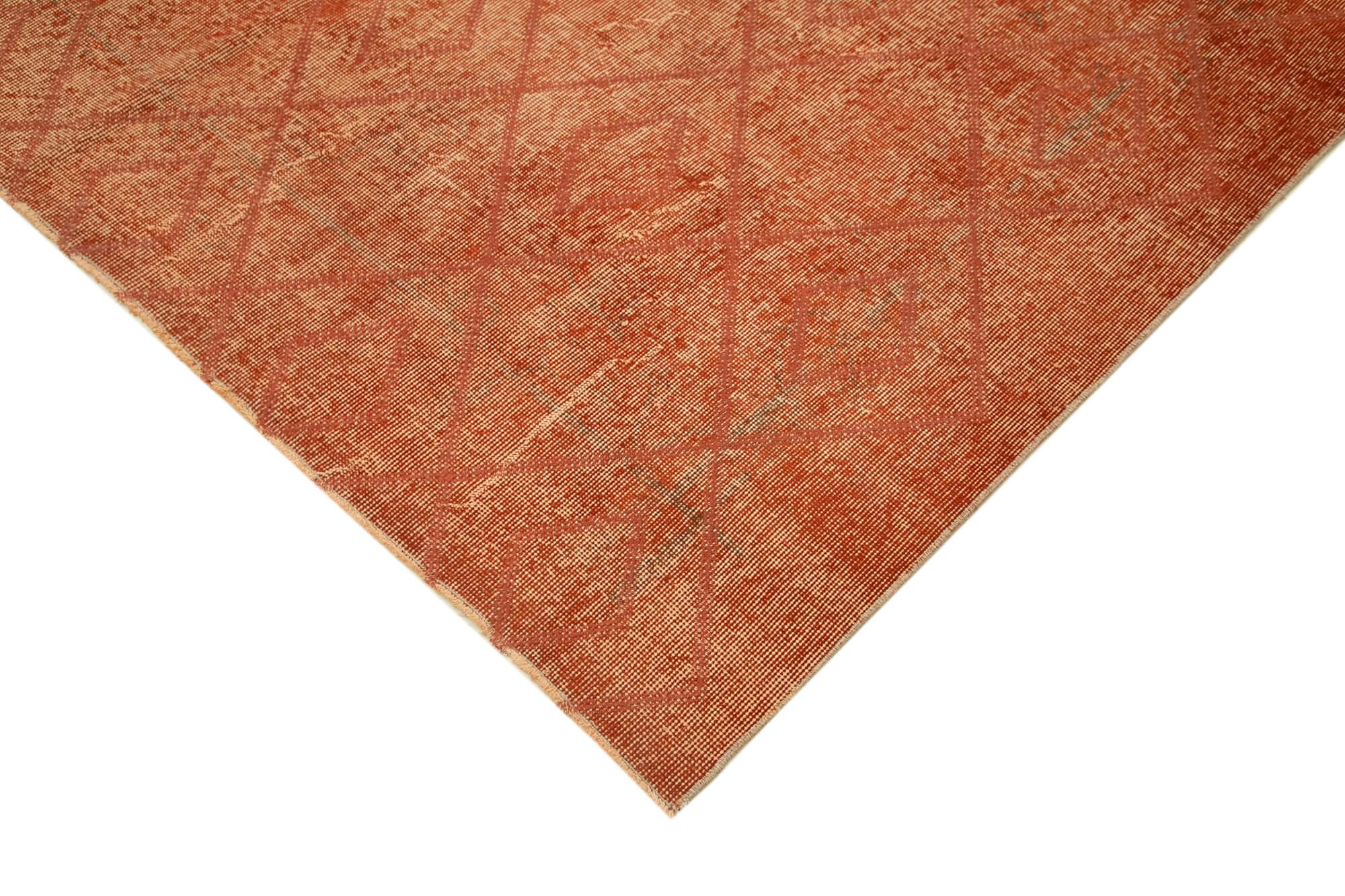 Geometric Carpet Turuncu Geometrik Pamuk Yün El Dokuma Halısı 205x299 Agacan