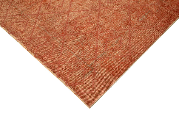 Geometric Carpet Turuncu Geometrik Pamuk Yün El Dokuma Halısı 205x299 Agacan