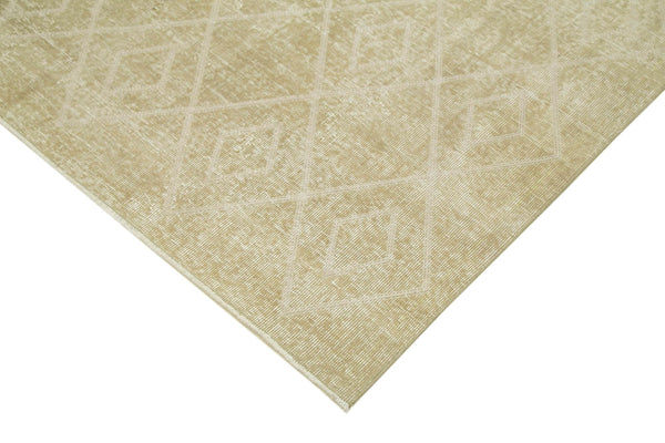Geometric Carpet Bej Geometrik Pamuk Yün El Dokuma Halısı 195x292 Agacan