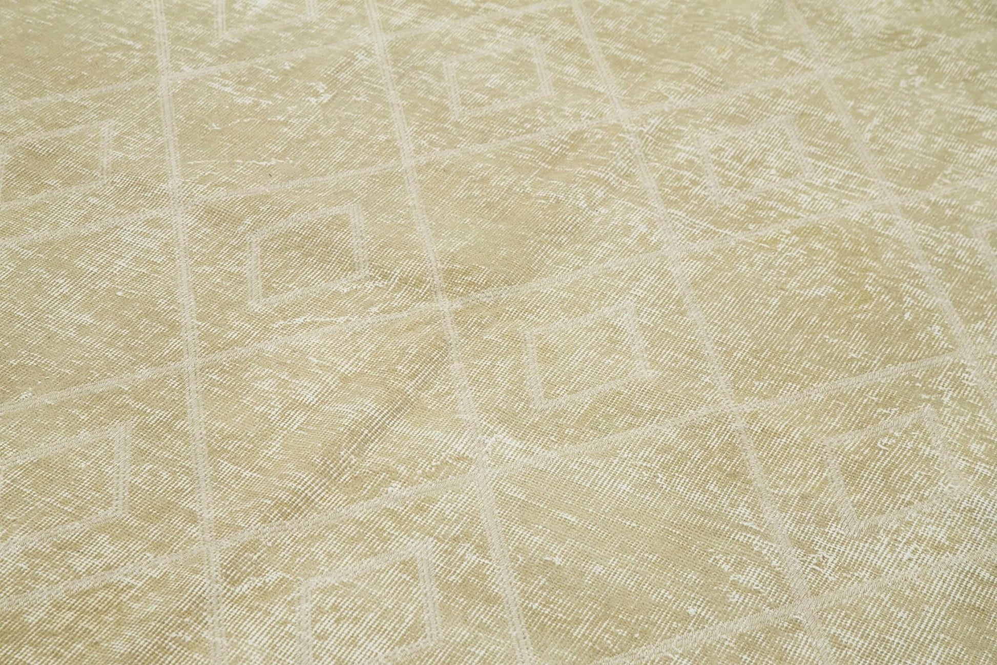 Geometric Carpet Bej Geometrik Pamuk Yün El Dokuma Halısı 195x292 Agacan