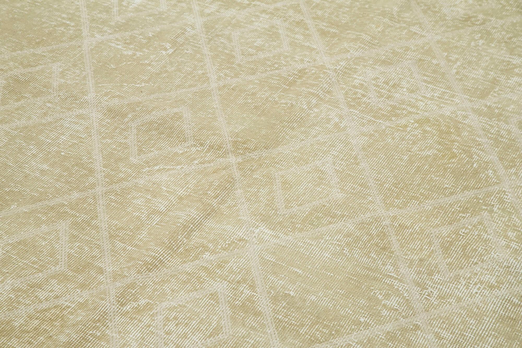 Geometric Carpet Bej Geometrik Pamuk Yün El Dokuma Halısı 195x292 Agacan