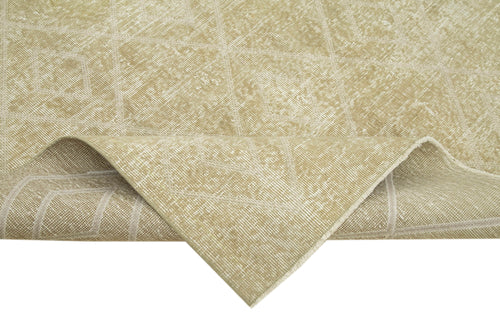 Geometric Carpet Bej Geometrik Pamuk Yün El Dokuma Halısı 195x292 Agacan