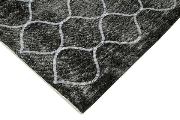 Geometric Carpet Siyah Geometrik Pamuk Yün El Dokuma Halısı 160x243 Agacan