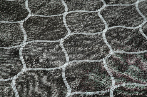 Geometric Carpet Siyah Geometrik Pamuk Yün El Dokuma Halısı 160x243 Agacan