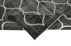 Geometric Carpet Siyah Geometrik Pamuk Yün El Dokuma Halısı 160x243 Agacan