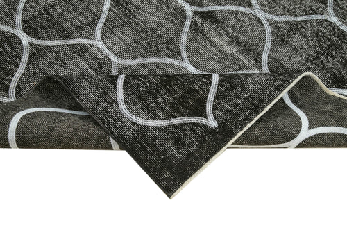 Geometric Carpet Siyah Geometrik Pamuk Yün El Dokuma Halısı 160x243 Agacan