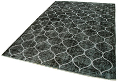 Geometric Carpet Siyah Geometrik Pamuk Yün El Dokuma Halısı 182x280 Agacan
