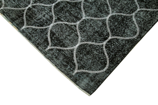 Geometric Carpet Siyah Geometrik Pamuk Yün El Dokuma Halısı 182x280 Agacan
