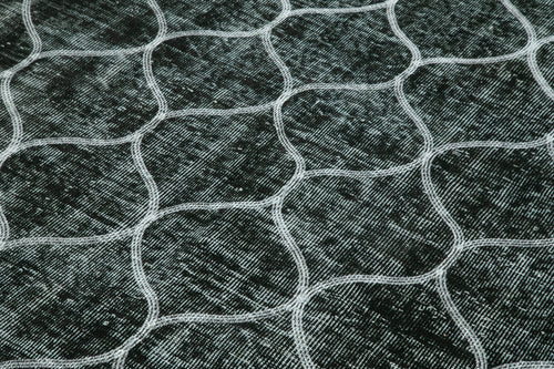 Geometric Carpet Siyah Geometrik Pamuk Yün El Dokuma Halısı 182x280 Agacan