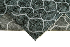 Geometric Carpet Siyah Geometrik Pamuk Yün El Dokuma Halısı 182x280 Agacan