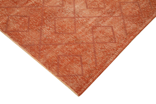Geometric Carpet Turuncu Geometrik Pamuk Yün El Dokuma Halısı 186x268 Agacan
