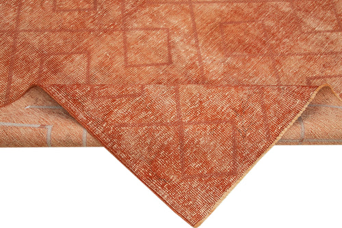 Geometric Carpet Turuncu Geometrik Pamuk Yün El Dokuma Halısı 186x268 Agacan