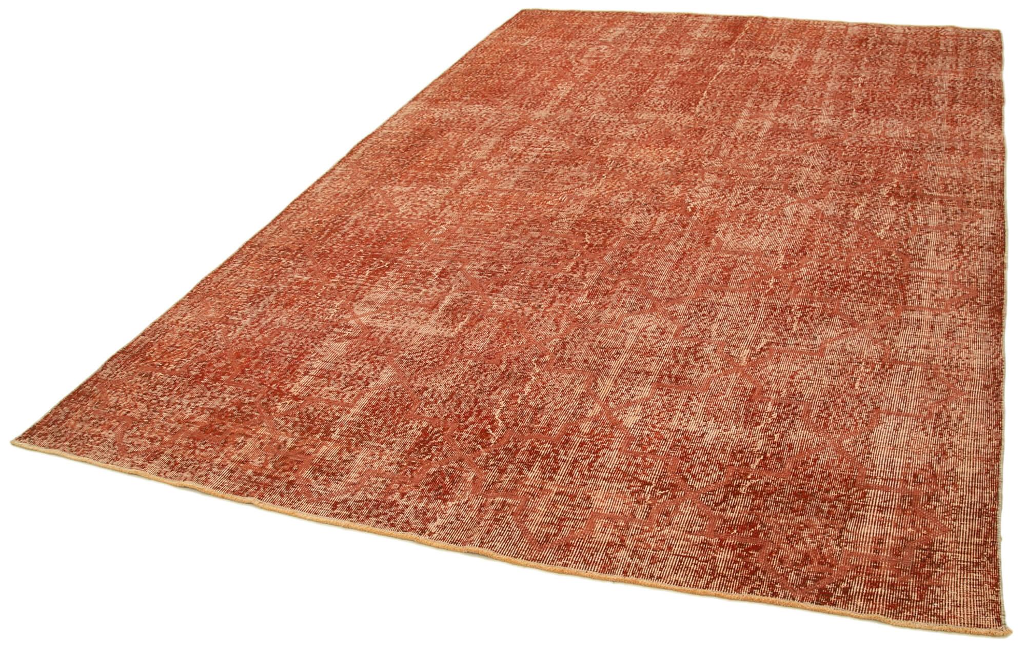 Geometric Carpet Turuncu Geometrik Pamuk Yün El Dokuma Halısı 204x305 Agacan