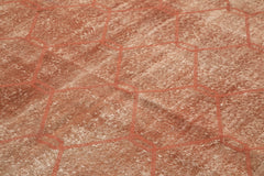 Geometric Carpet Turuncu Geometrik Pamuk Yün El Dokuma Halısı 206x293 Agacan