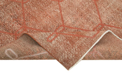 Geometric Carpet Turuncu Geometrik Pamuk Yün El Dokuma Halısı 206x293 Agacan