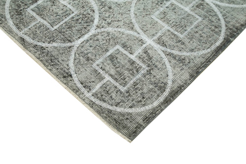 Geometric Carpet Gri Geometrik Pamuk Yün El Dokuma Halısı 152x247 Agacan