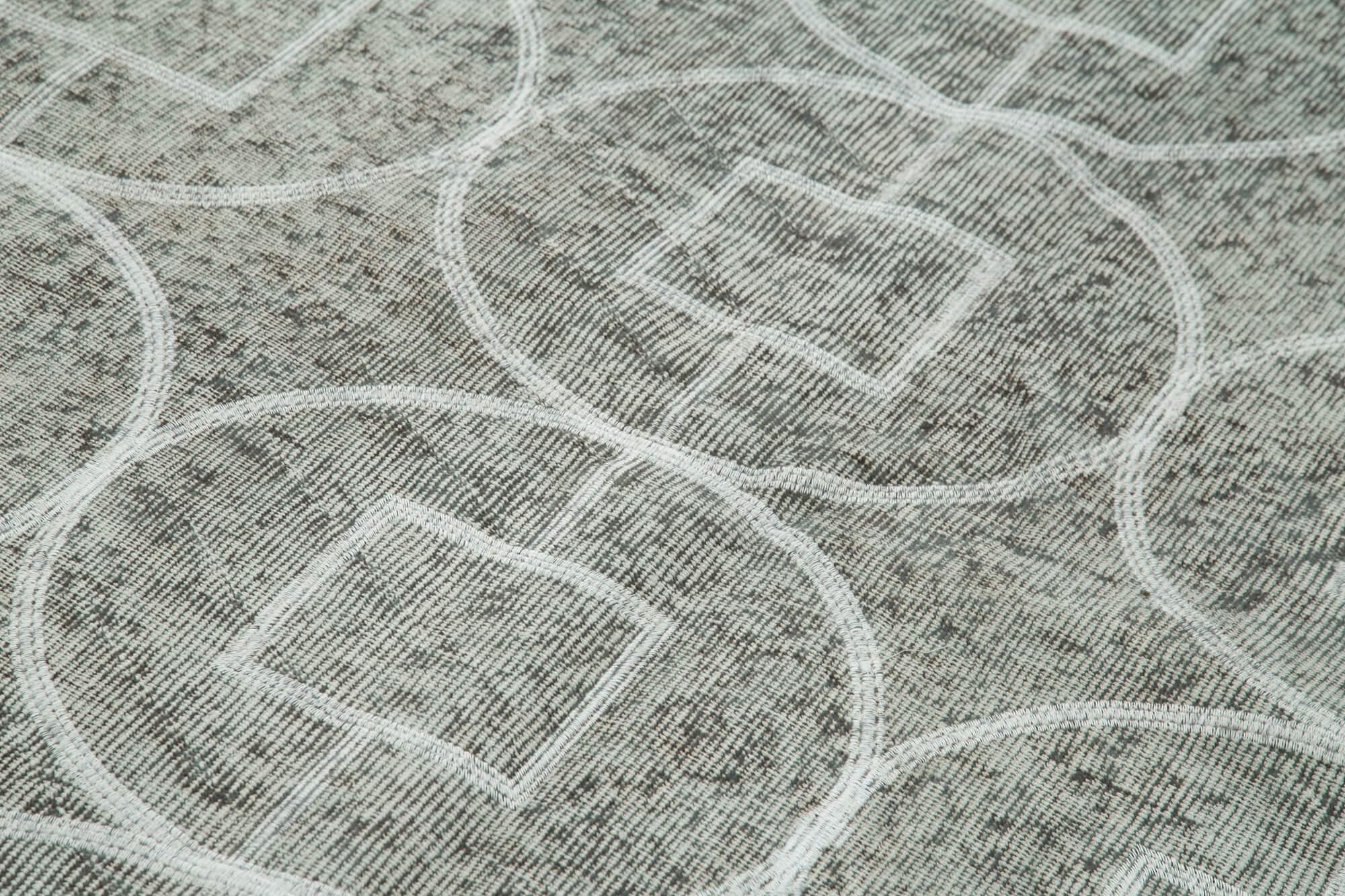 Geometric Carpet Gri Geometrik Pamuk Yün El Dokuma Halısı 152x247 Agacan