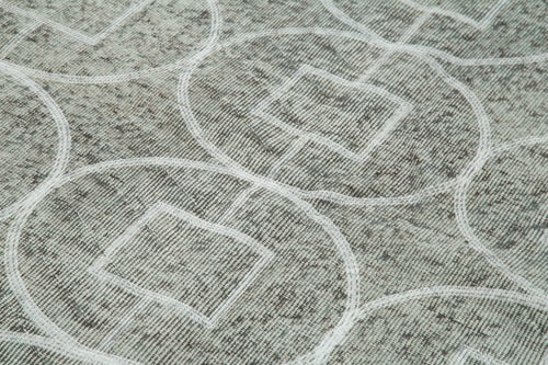 Geometric Carpet Gri Geometrik Pamuk Yün El Dokuma Halısı 152x247 Agacan